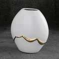 Wazon ceramiczny EBRU biało-złoty - 18 x 10 x 20 cm - biały 1