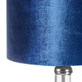 Lampa stołowa KIM na podstawie z przezroczystego szkła z granatowym abażurem z lśniącego welwetu - ∅ 32 x 61 cm - granatowy 2