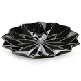 Patera ceramiczna ALANI z geometrycznymi wytłoczeniami - 33 x 33 x 4 cm - czarny 3