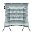 Dwustronna welwetowa poduszka siedziskowa na krzesło z szesnastoma pikowaniami, gramatura 260 g/m2 - 40 x 40 x 6 cm - popielaty 2