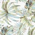 Zasłona z miękkiego welwetu z nadrukiem egzotycznych cieniowanych liści na białym tle - 140 x 250 cm - zielony 7