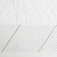 Ręcznik z szenilową bordiurą w błyszczące ukośne paski - 70 x 140 cm - biały 2