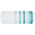 Ręcznik LIVIA  z kolorowymi paskami tkanymi we wzór jodełki - 50 x 90 cm - biały 3