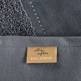 EWA MINGE Ręcznik KARINA w kolorze stalowym, zdobiony aplikacją z cyrkonii na miękkiej szenilowej bordiurze - 50 x 90 cm - stalowy 6