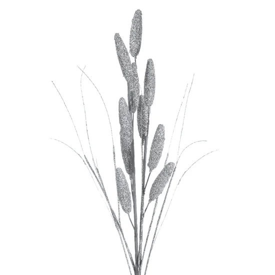 GAŁĄZKA OZDOBNA, kwiat sztuczny dekoracyjny - 84 cm - srebrny