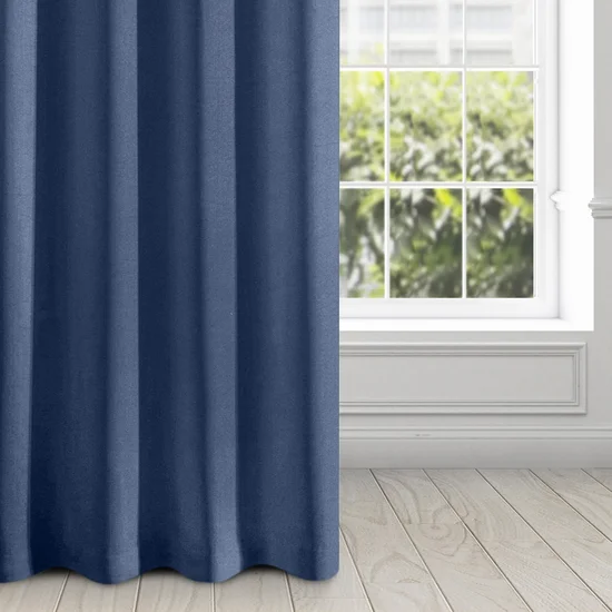 Zasłona gotowa EVITA z gładkiej tkaniny - 140 x 250 cm - granatowy