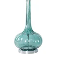 Lampa stołowa SAMI na podstawie ze szkła z abażurem z lśniącego welwetu - ∅ 38 x 70 cm - turkusowy 3