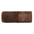 Ręcznik z bordiurą zdobioną ornamentowym haftem - 70 x 140 cm - brązowy 3