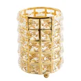Świecznik TESA z metalu szkła i kryształków w stylu glamour, złoty - ∅ 11 x 15 cm - złoty 3