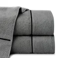 Klasyczny ręcznik BAMBO z paskiem - 70 x 140 cm - stalowy 1