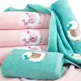 Ręcznik BABY z haftowaną aplikacją z owieczką - 50 x 90 cm - jasnoróżowy 4