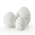 Figurka z dolomitu - jajko wielkanocne zdobione kryształkami - ∅ 11 x 12 cm - biały 2