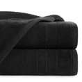Ręcznik z drobną fakturą i miękką welwetową bordiurą - 30 x 50 cm - czarny 1