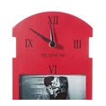 Dekoracyjna ramka  CLOCK z zegarem, angielska budka telefoniczna - 17 x 1 x 45 cm - czerwony 2
