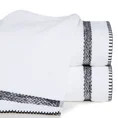 Ręcznik VIERA z bawełny z melanżowym paskiem obszyty ręcznym ściegiem - 50 x 90 cm - biały 1