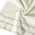 Ręcznik z welurową bordiurą przetykaną błyszczącą nicią - 50 x 90 cm - kremowy 5