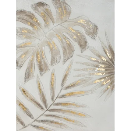 Obraz BOTANIC ręcznie malowane na płótnie egzotyczne liście Obraz BOTANIC ręcznie malowane na płótnie egzotyczne liście - 60 x 80 cm