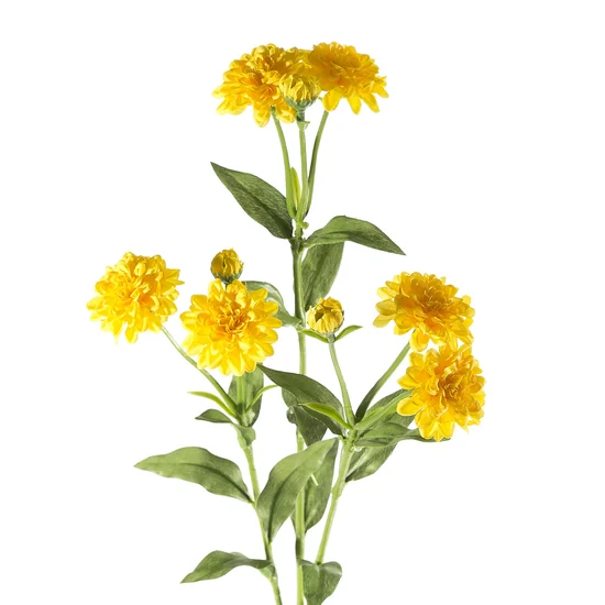 SANTINI CHRYZANTEMA - MARGARETKA, kwiat sztuczny dekoracyjny - ∅ 4 x 65 cm - żółty