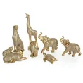 Żyrafa - figurka dekoracyjna HARIS o drobnym strukturalnym wzorze, złota - 8 x 13 x 36 cm - złoty 3