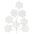 Fantazyjna gałązka z białymi śnieżynkami - 75 cm - biały 2