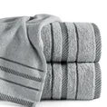 Ręcznik bawełniany KORAL z bordiurą podkreśloną  żakardowymi paseczkami - 30 x 50 cm - srebrny 1