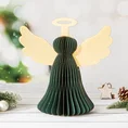 Figurka świąteczna ANIOŁ z złotymi skrzydłami w stylu eko - 25 x 15 x 25 cm - zielony 1