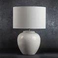 Lampka stołowa RUBI na  ceramicznej podstawie z abażurem z matowej tkaniny - ∅ 42 x 61 cm - kremowy 1