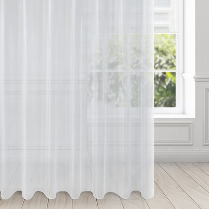 Firana biała z gładkiej przezroczystej mikrosiateczki z mocnym połyskiem 350x 250 cm przelotka ALEXA Design 91 350 x 250 cm biały przelotki/koła | Eurofirany