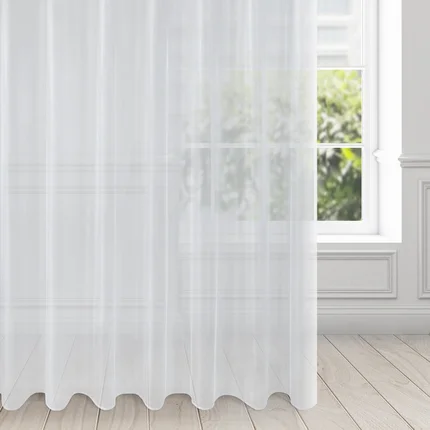 DESIGN 91 Firana ALEXA z gładkiej przezroczystej mikrosiateczki z mocnym połyskiem DESIGN 91 Firana ALEXA z gładkiej przezroczystej mikrosiateczki z mocnym połyskiem - 350 x 250 cm