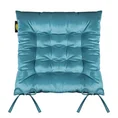Dwustronna welwetowa poduszka siedziskowa na krzesło z szesnastoma pikowaniami, gramatura 260 g/m2 - 40 x 40 x 6 cm - ciemnoturkusowy 2