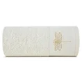Ręcznik z błyszczącym haftem w kształcie ważki na szenilowej bordiurze - 70 x 140 cm - kremowy 3