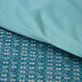 TERRA COLLECTION Komplet pościeli PALERMO 5 z bawełny z drobnym geometrycznym wzorkiem i lamówką na poduszkach - 160 x 200 cm - niebieski 14
