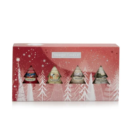 YANKEE CANDLE - zestaw 4 świec świątecznych votive w ozdobnym opakowaniu YANKEE CANDLE - zestaw 4 świec świątecznych votive w ozdobnym opakowaniu - 5 x 23 x 12 cm