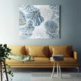 Obraz VERDE ręcznie malowane na płótnie egzotyczne liście o wypukłej strukturze - 100 x 80 cm - biały 3