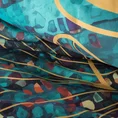 REINA LINE Komplet pościeli z makosatyny bawełnianej z motywem mozaiki i liści miłorzębu - 160 x 200 cm - wielokolorowy 4