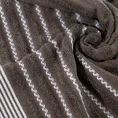 DESIGN 91 Ręcznik LEO klasyczny z bordiurą w pasy - 50 x 90 cm - ciemnobrązowy 4