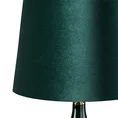 Lampa stołowa HELEN na szklanej brokatowej podstawie z abażurem z satynowej tkaniny - ∅ 40 x 64 cm - ciemnoturkusowy 2
