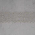 DIVA LINE Zasłona z welwetu zdobiona pasem geometrycznego wzoru z drobnych jasnozłotych dżetów - 140 x 270 cm - jasnoszary 7