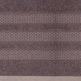 Ręcznik NASTIA z żakardową bordiurą w pasy w stylu eko - 50 x 90 cm - grafitowy 2