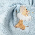 Ręcznik BABY dla dzieci z naszywaną aplikacją z żyrafą - 50 x 90 cm - niebieski 5