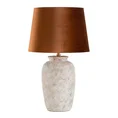 Lampa stołowa STELA na podstawie z betonu z abażurem z lśniącego welwetu - 32 x 39 x 66 cm - rudy 5