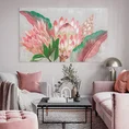 Obraz TROPICAL ręcznie malowane na płótnie kwiaty - 100 x 60 cm - różowy 3