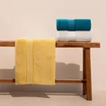 Ręcznik LIANA z bawełny z żakardową bordiurą przetykaną złocistą nitką - 70 x 140 cm - ciemnobrązowy 7