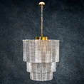 Lampa DALIA z prostokątnymi szklanymi zawieszkami - ∅ 42 x 50 cm - złoty 5