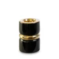 Świecznik ceramiczny SELIN o  kształcie walca czarno-złoty - ∅ 8 x 13 cm - czarny 1