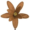 Świąteczny kwiat dekoracyjny z puszystej tkaniny - 20 cm - beżowy 2