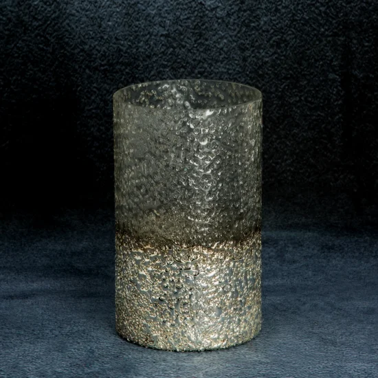 Świecznik dekoracyjny LENA z dwubarwnego szkła - ∅ 13 x 20 cm - srebrny