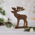 Figurka świąteczna  drewniany renifer w stylu eko - 25 x 5 x 33 cm - brązowy 1