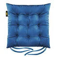 Dwustronna welwetowa poduszka siedziskowa na krzesło z dziewięcioma pikowaniami, gramatura 300 g/m2 - 40 x 40 x 6 cm - granatowy 2