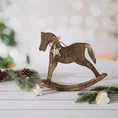 Figurka świąteczna drewniany konik na biegunach w stylu eko - 30 x 4 x 27 cm - brązowy 1